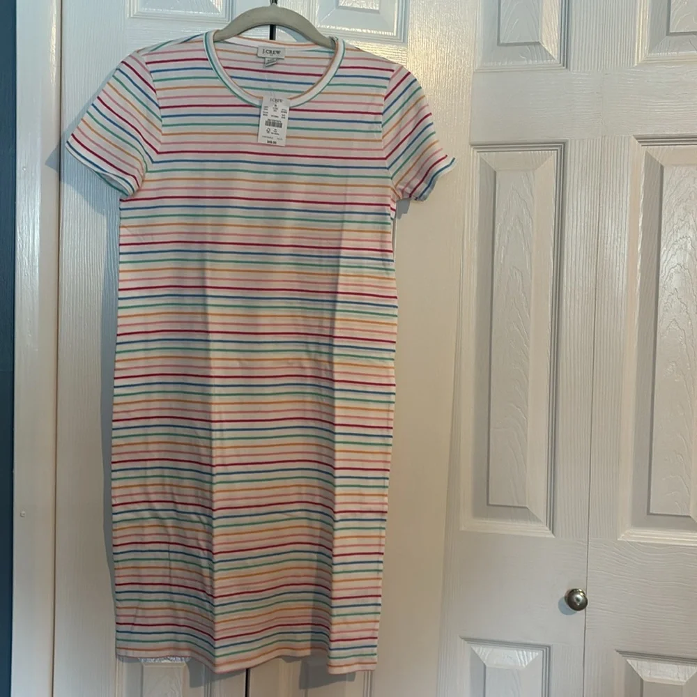 NWT J CREW short sleeve striped t-shirt dress 100% cotton size XXS - Picture 5 of 7